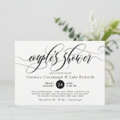 Black Calligraphy Couple's Shower Kaart (Staand voorkant)