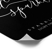 Black Calligraphy Love laat Sparkle Poster (Hoek)