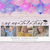 Black Calligraphy Photo Afstuderen Gefeliciteerd Spandoek