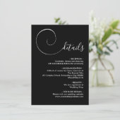 Black Calligraphy Script Enclosure Kaart (Staand voorkant)