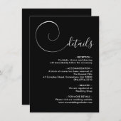 Black Calligraphy Script Enclosure Kaart (Voorkant / Achterkant)