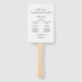 Black Calligraphy Script Wedding Program Handwaaier (Achterkant)