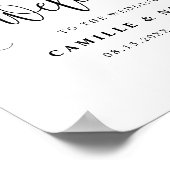 Black Calligraphy Script Weduwwelkomstwoord Poster (Hoek)