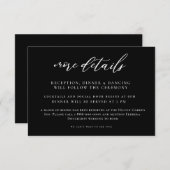 Black Calligraphy Wedding Enclosure Kaart (Voorkant / Achterkant)