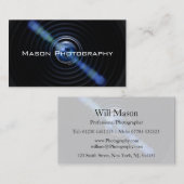 Black Camera Lens Fotograaf Visitekaartje (Voorkant / Achterkant)