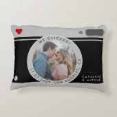 Black Camera Photo Unique Wedding Jubileum Accent Kussen (Achterkant)