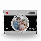 Black Camera Photo Unique Wedding Jubileum Fotoblokken (Voorkant)