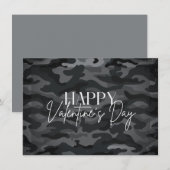 Black Camo Happy Valentijnsdag Kaart (Voorkant / Achterkant)