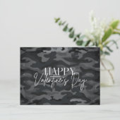 Black Camo Happy Valentijnsdag Kaart (Staand voorkant)