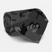 Black Camo Pattern Stropdas (Opgerold)