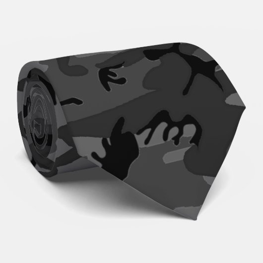 Black Camo Pattern Stropdas (Opgerold)