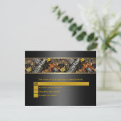 Black Camo Wedding RSVP Kaartje (Staand voorkant)