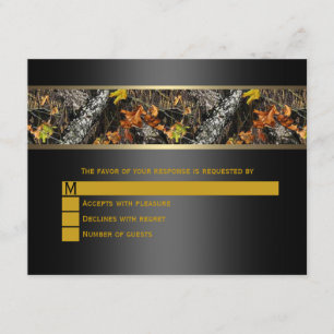 Black Camo Wedding RSVP Kaartje