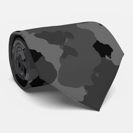 Black Camouflage Necktie Stropdas (Opgerold)