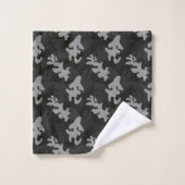 Black Camouflage Pattern Bad Handdoek (Wasdoekje)