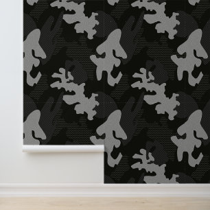 Black Camouflage Pattern Behang