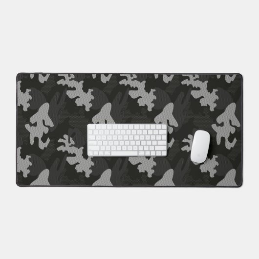 Black Camouflage Pattern Bureaumat (Keyboard & Muis)