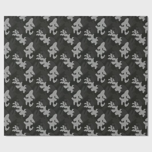 Black Camouflage Pattern Cadeaupapier (Vlak)