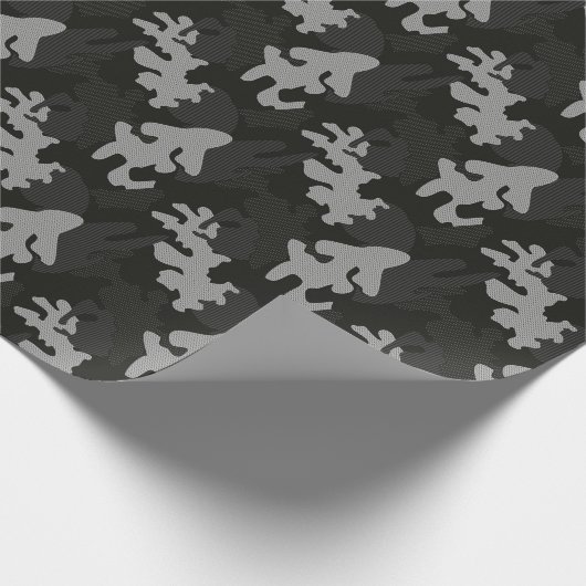 Black Camouflage Pattern Cadeaupapier (Hoek)