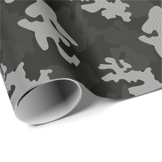 Black Camouflage Pattern Cadeaupapier (Rol Hoek)