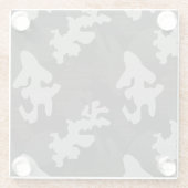 Black Camouflage Pattern Glazen Onderzetter (Achterkant)