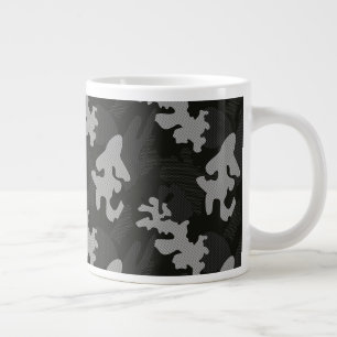 Black Camouflage Pattern Grote Koffiekop