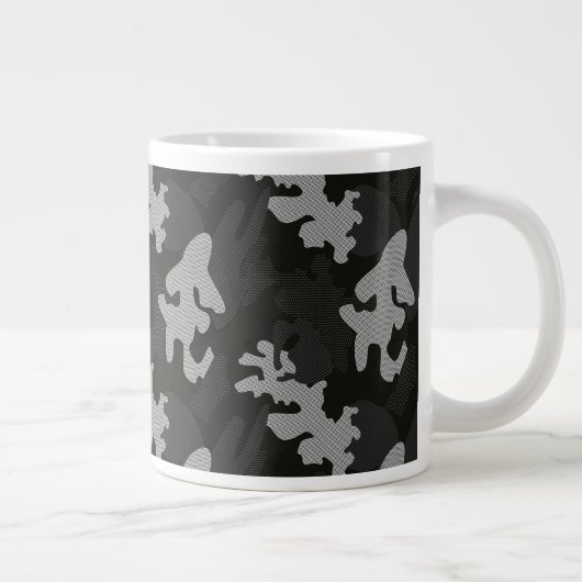Black Camouflage Pattern Grote Koffiekop (Rechts)