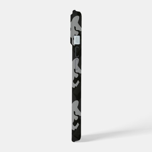 Black Camouflage Pattern iPhone 15 Case (Linkerkant)