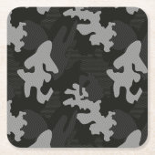 Black Camouflage Pattern Kartonnen Onderzetters (Voorkant)