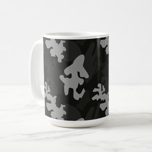 Black Camouflage Pattern Koffiemok (Voorkant links)