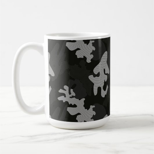 Black Camouflage Pattern Koffiemok (Links)