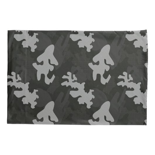 Black Camouflage Pattern Kussensloop (Achterkant-Links)