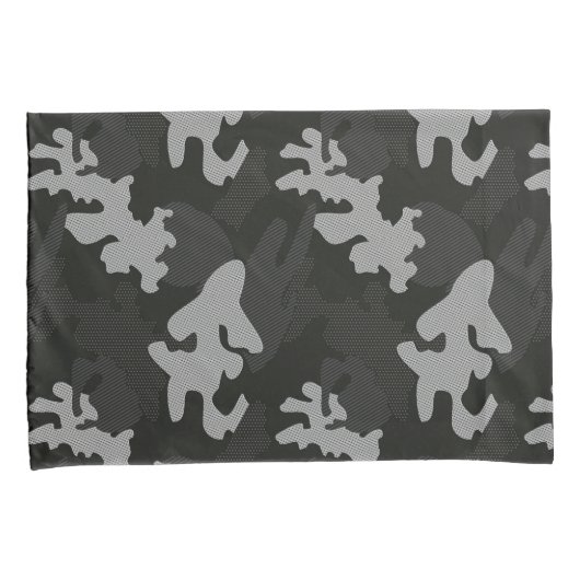 Black Camouflage Pattern Kussensloop (Voorkant-Rechts)