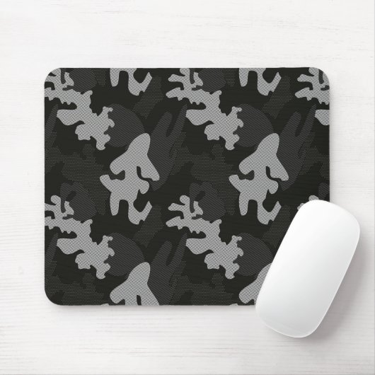Black Camouflage Pattern Muismat (Met muis)