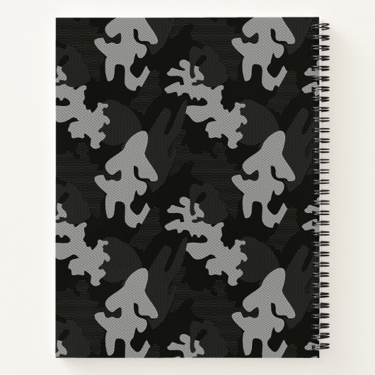 Black Camouflage Pattern Notitieboek (Achterkant)