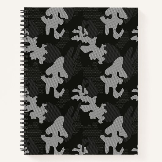 Black Camouflage Pattern Notitieboek (Voorkant)