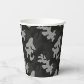 Black Camouflage Pattern Papieren Bekers (Achterkant)