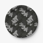 Black Camouflage Pattern Papieren Bordje (Voorkant)