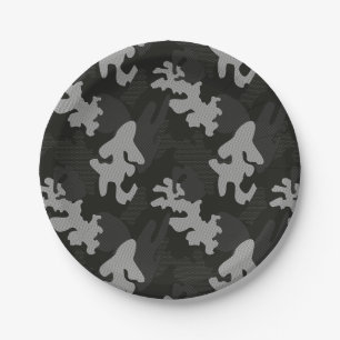 Black Camouflage Pattern Papieren Bordje