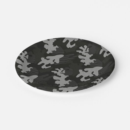 Black Camouflage Pattern Papieren Bordje (Gekanteld)