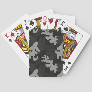 Black Camouflage Pattern Pokerkaarten