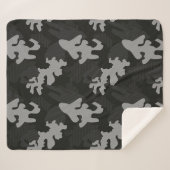 Black Camouflage Pattern Sherpa Deken (Voorkant (horizontaal))