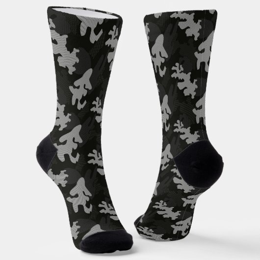 Black Camouflage Pattern Sokken (Gebogen)