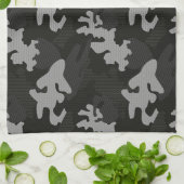 Black Camouflage Pattern Theedoek (Gevouwen)