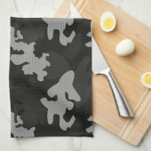 Black Camouflage Pattern Theedoek (Quarter Fold)