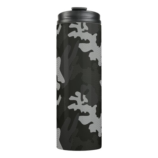 Black Camouflage Pattern Thermosbeker (Voorkant)