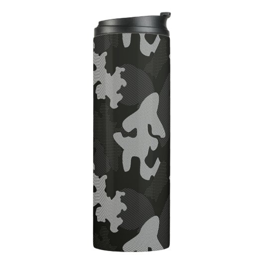 Black Camouflage Pattern Thermosbeker (Gedraaid links)