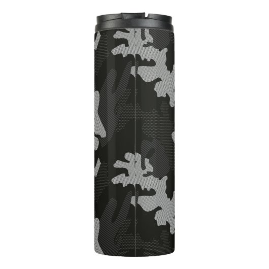 Black Camouflage Pattern Thermosbeker (Achterkant)