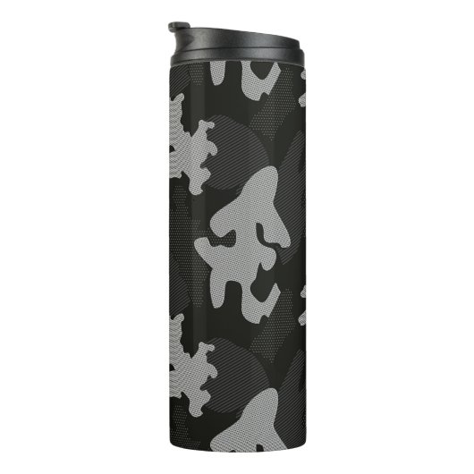 Black Camouflage Pattern Thermosbeker (Geroteerd rechts)