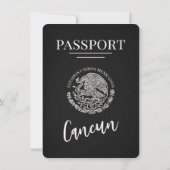 Black Cancun Passport Bewaar de datum Save The Date (Achterkant)